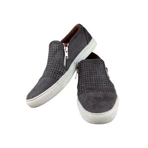 Womens Dark Gray Perforated Report Alexa‎ Slip On Sneakers WMS 8.5